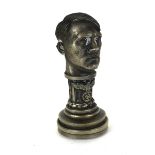 A CAST METAL 'HITLER' LETTER SEAL Having a bust of Adolf Hitler and swastika seal to base. (approx