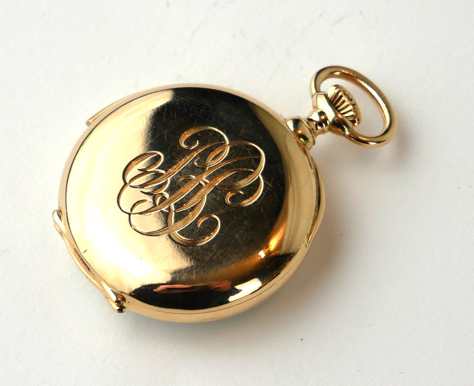 AN EARLY 20TH CENTURY 14CT GOLD MINUTE REPEATER LADIES' POCKET WATCH Open face with Arabic number - Image 2 of 3