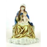 A MID 20TH CENTURY AUSTRIAN VIENNA BELVEDERE FACTORY PORCELAIN GROUP, MADONNA AND CHILD Virgin