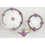 CHABROL FRÈRES & POIRIER FOR LIMOGES, A RARE ART DECO PORCELAIN TEA TRIO Designed and produced for