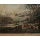 F. DUKES, THE BILSDEN COPLOW DAY, A LARGE 18TH CENTURY COLOURED ENGRAVING In deep cushion rosewood