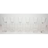A SET OF SIX CUT LEAD CRYSTAL GLASS TUMBLERS Having cut flutes to body, together with a set of six