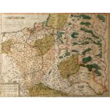 ORTALIUS ALLARD, A 17TH CENTURY HAND COURED MAP ENGRAVING Titled 'Poloniae Lituaniaeq Desriptio,