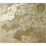F. DE WIT, A 17TH CENTURY HAND COLOURED MAP ENGRAVING Titled 'Republicae et status Generalis