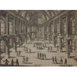 PIERRE AVELINE, FRENCH, 1656 - 1722, ENGRAVING 'Vue et perspective du l'intérieur de la chapelle