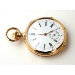 AN EARLY 20TH CENTURY YELLOW METAL QUARTER REPEATER LADIES' POCKET WATCH Open face with Roman number