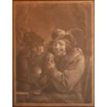 AFTER GOVERT FLINCK AND DAVID TENIERS, THREE 18TH CENTURY ETCHING ENGRAVINGS Portrait of a young
