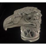 LALIQUE, FRANCE, A FROSTED GLASS EAGLES HEAD Signed. (13cm) Condition: good throughout