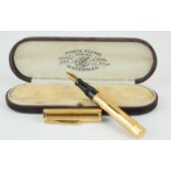WATERMAN, AN EARLY 20TH CENTURY FRENCH 18CT GOLD FOUNTAIN PEN Having engine turned decoration,