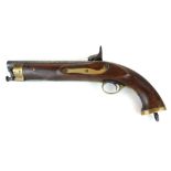 AN ENFIELD 1862 PERCUSSION PISTOL With steel barrel and brass furniture and walnut stock, signed,