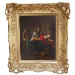 CIRCLE OF NICOLAS-BERNARD LÉPICIÉ, PARIS, 1735 - 1784, 18TH CENTURY OIL ON PANEL Titled 'The Reading
