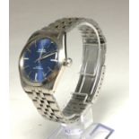 TUDOR, OYSTER PRINCE, A STAINLESS STEEL WRISTWATCH Rolex cased, self winding, blue dial, on bracelet