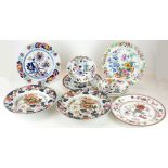 A COLLECTION OF 19TH CENTURY IRONSTONE POTTERY DINNER WARE Comprising two large soup bowls, two