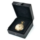 TOUCHON, AN 18CT GOLD SLIM MINUTE REPEATER POCKET WATCH Open face with silver tone dial, Arabic