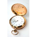 AN EARLY 20TH CENTURY YELLOW METAL MINUTE REPEATER GENTS POCKET WATCH, Having Arabic number