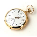 AN EARLY 20TH CENTURY 14CT GOLD MINUTE REPEATER LADIES' POCKET WATCH Open face with Arabic number