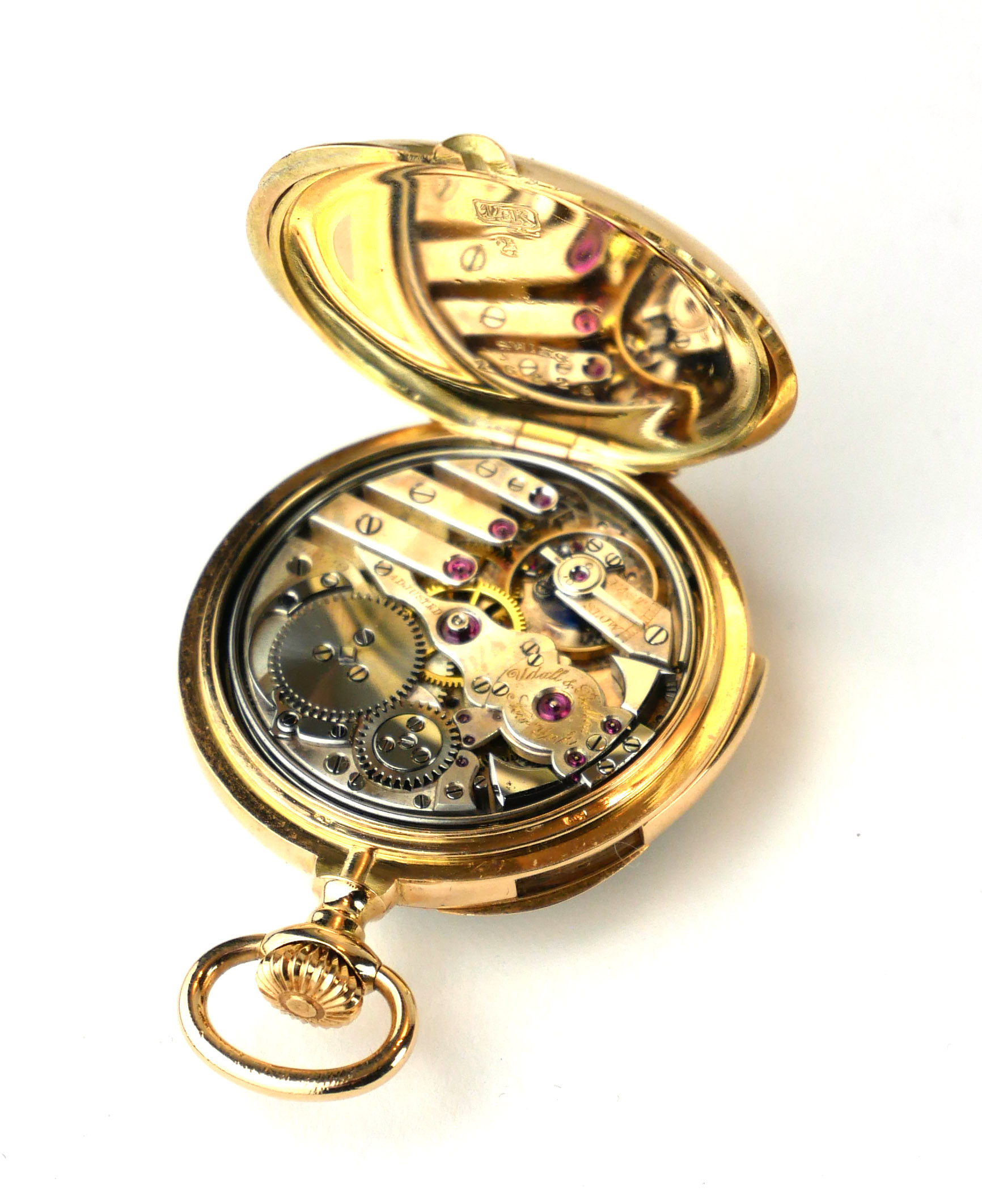 AN EARLY 20TH CENTURY 14CT GOLD MINUTE REPEATER LADIES' POCKET WATCH Open face with Arabic number - Image 3 of 3