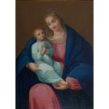 FOLLOWER OF OLD MASTERS, A 19TH CENTURY ITALIAN PROVINCIAL SCHOOL OIL ON CANVAS, MADONNA AND CHILD