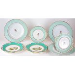 A COLLECTION OF EARLY 19TH CENTURY ENGLISH PORCELAIN DINERWARE Comprising a pair of green Coalport