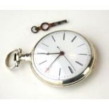 A 19TH CENTURY CHINESE SILVER GENTS POCKET WATCH Having Roman number markings and seconds sweep