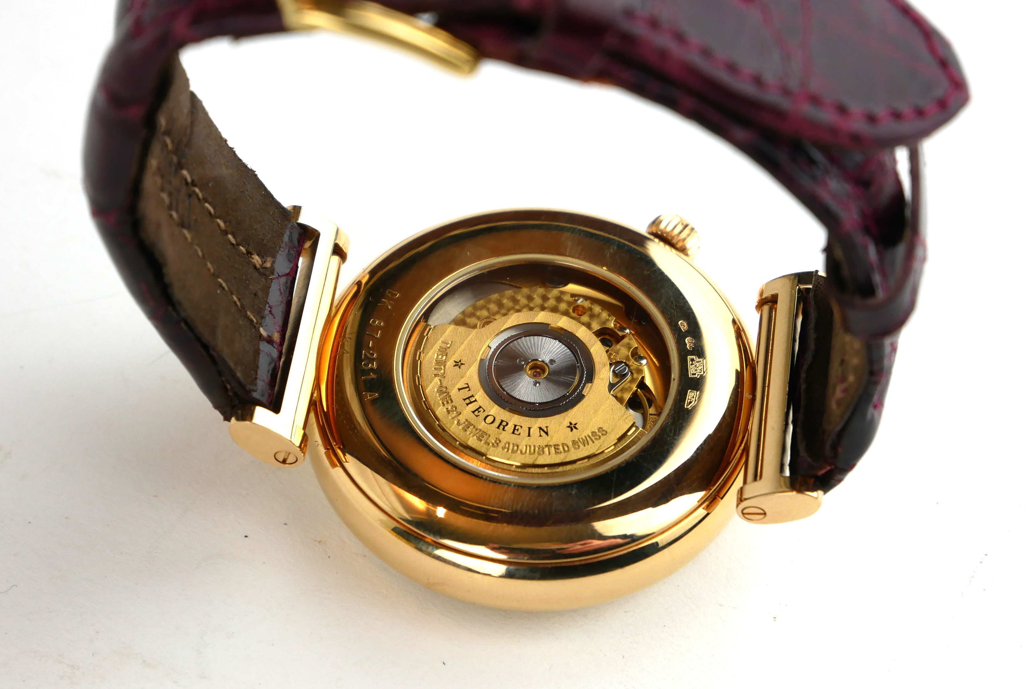 THEOREIN KELEK, AN 18CT GOLD FIVE MINUTE REPEATER GENTS WRISTWATCH Marked to dial 'Repetition - Image 5 of 5