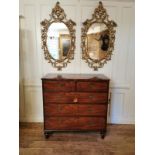 A VICTORIAN MAHOGANY CHEST Of two short above three long drawers fitted with brass loop handles,