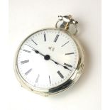 A 19TH CENTURY CHINESE SILVER GENTS POCKET WATCH Having Roman number markings and seconds Sweep