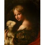 ONORIO MARINAN/MARINARI, FLORENCE, 1627 - 1715, 17TH CENTURY OIL ON CANVAS 'St. Agnes and The Lamb',