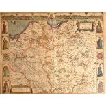JOHN SPEED, A 17TH CENTURY HAND COLOURED MAP ENGRAVING Titled 'A Newe Mape of Poland', having