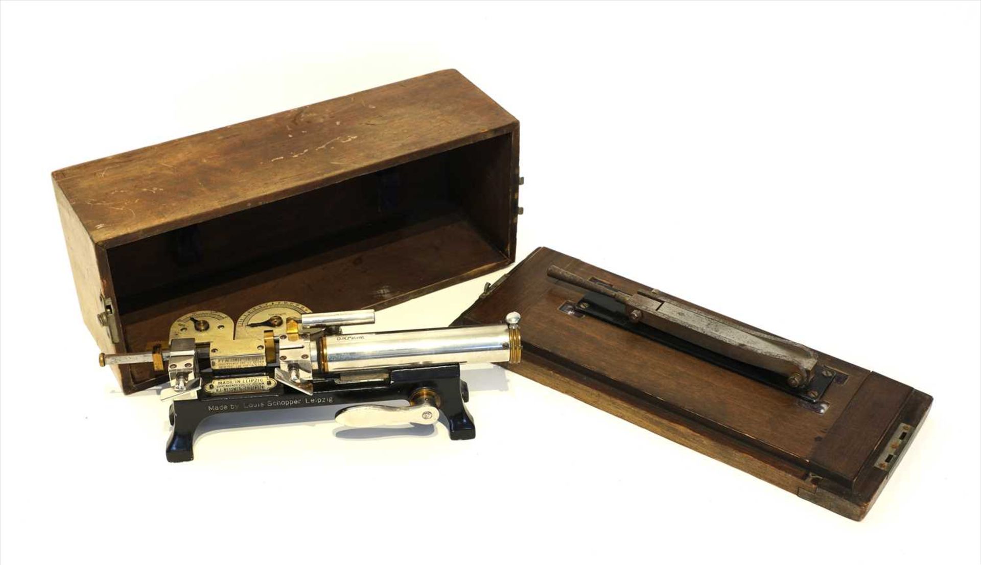 A mahogany cased cow's milk tester,