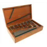 A mahogany cased standard apothecary's measures and pipettes,