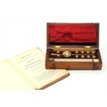 A mahogany cased Sikes' hydrometer,