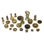 A large collection of assorted flat weights,
