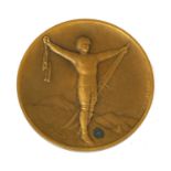 A bronze medal from the 1924 Winter Olympics at Chamonix,