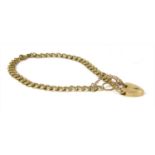 A 9ct gold double curb link bracelet,