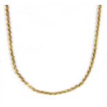 A 9ct gold filed rope link chain,