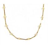 A 9ct gold cultured pearl necklace,