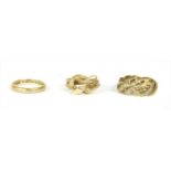 A 9ct gold two headed snake ring,