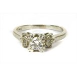 A white gold diamond ring,