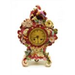 A Coalport porcelain mantel clock,