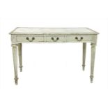 A French style painted writing and side table,
