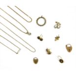 A quantity of gold jewellery,