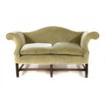 A George III and later camel back two-seater sofa,