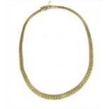 A 9ct gold graduated fringe necklace,