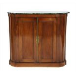 A mahogany breakfront side cabinet,