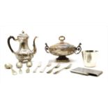 A mixed lot of electroplated pieces,