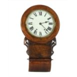 A 19th century inlaid deep dial wall clock,