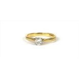 An 18ct gold single stone diamond ring,