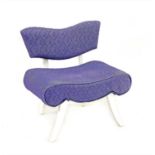 A purple vanity chair