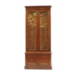 A early 20th century mahogany book glazed bookcase cabinet,